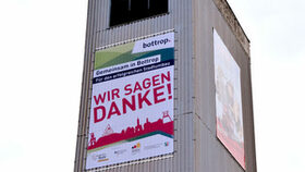 Ansicht Banner am Feuerwehrturm