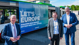Busse in Bottrop fahren jetzt mit dem Let's Europe Slogan