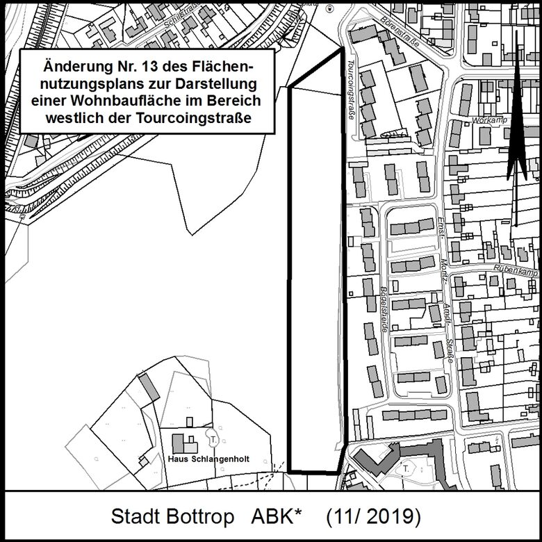 Änderung Nr. 13 des Flächennutzungsplans zur Darstellung  einer Wohnbaufläche im Bereich westl. der Tourcoingstraße