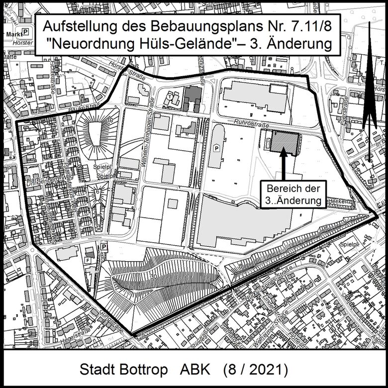 Aufstellung des Bebauungsplans Nr. 7.11/8 "Neuordnung Hüls-Gelände"- 3. Änderung