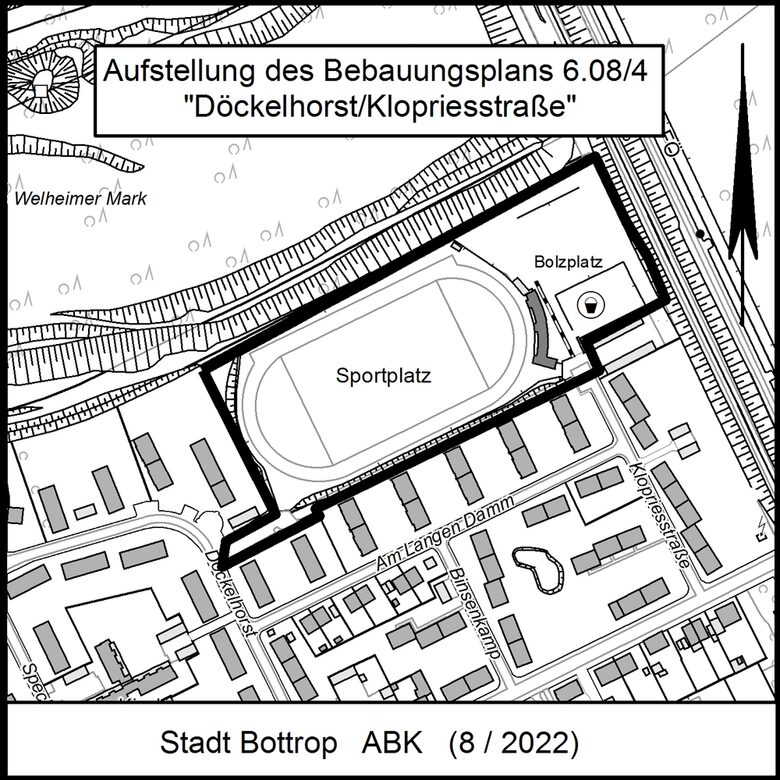 Aufstellung des Bebauungsplans 6.08/4 "Döckelhorst/Klopriesstraße"