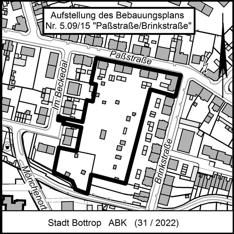 Aufstellung d. Bebauungsplans Nr. 5.09/15 "Paßstraße/Brinkstraße"