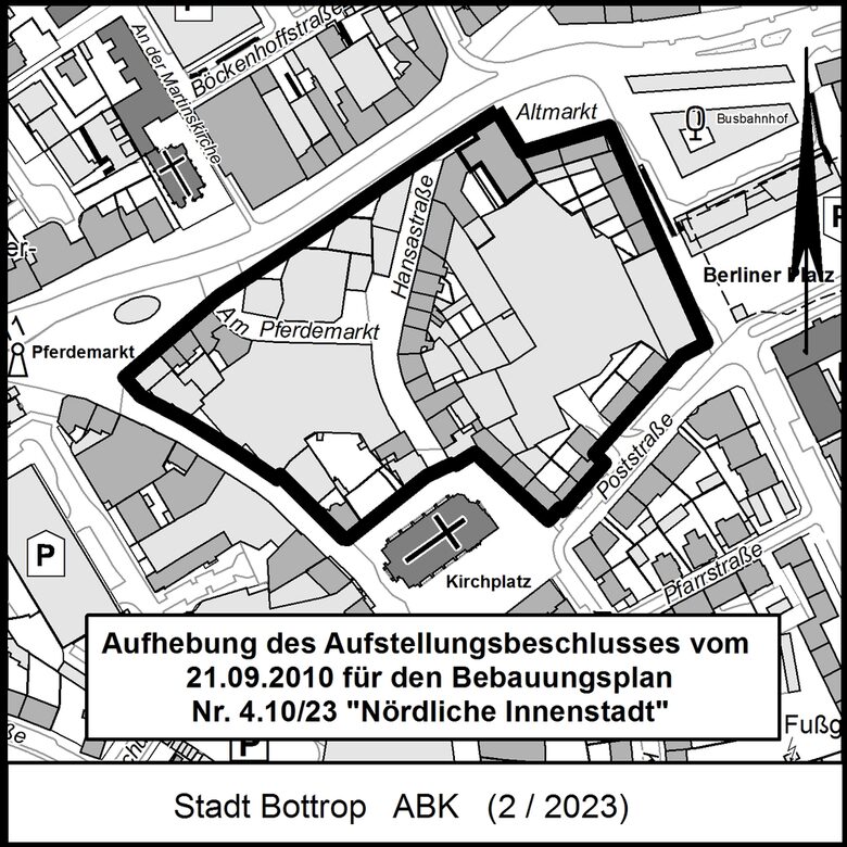 Aufhebung d. Aufstellungsbeschl. v. 21.09.2010 f. d. BPlan Nr. 4.10/23 "Nördl. Innenstadt"