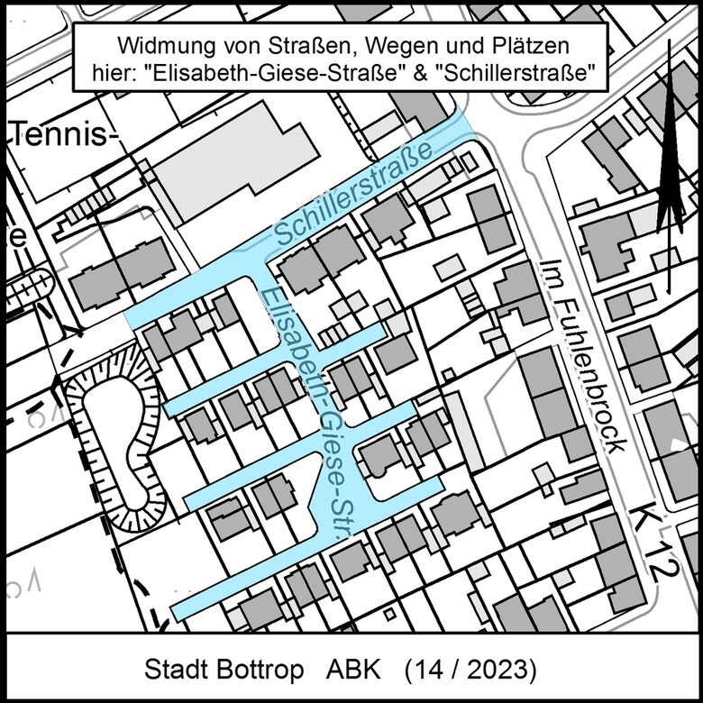 Widmung v. Straßen, Wegen u. Plätzen, hier:"Elisabeth-Giese-Str." & "Schillerstraße"