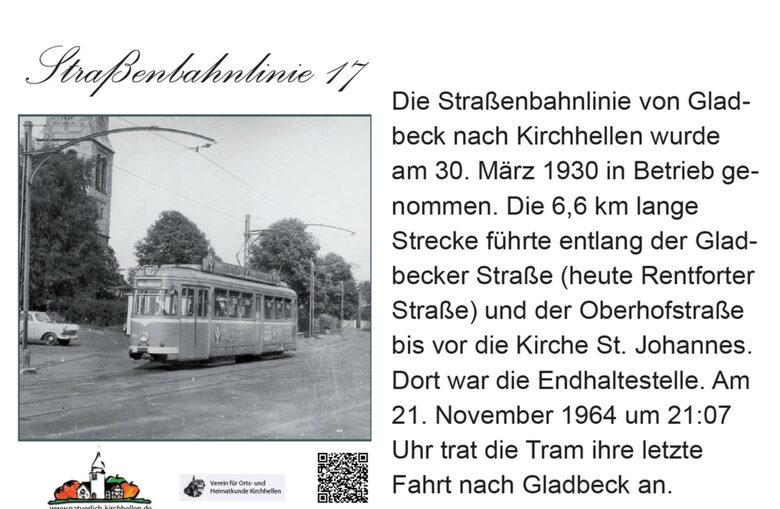 Erklärtafel zur Straßenbahnlinie 17; Natürlich Kirchhellen e.V.